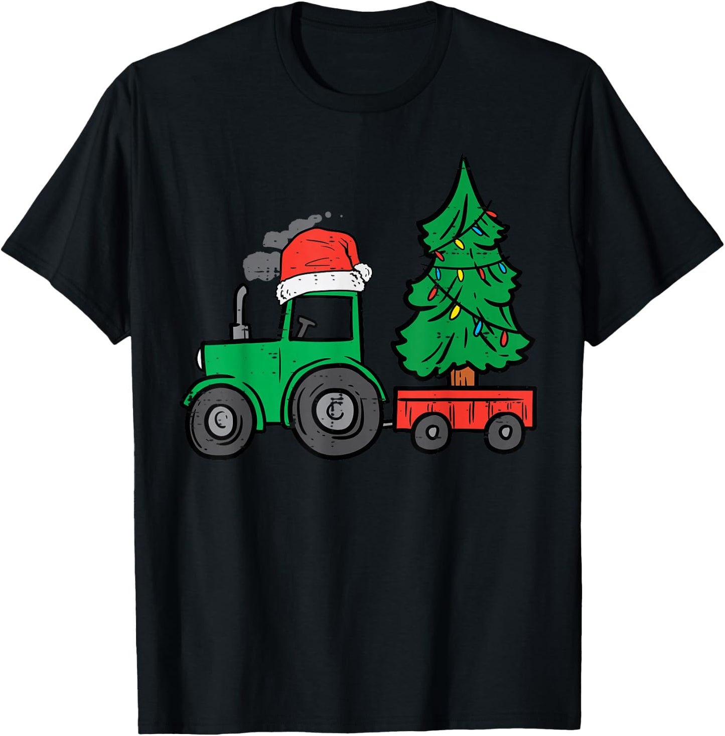 Farm Christmas Tractor Tree Xmas Truck Boys Kids Toddler T-Shirt - T-Shirt | Black