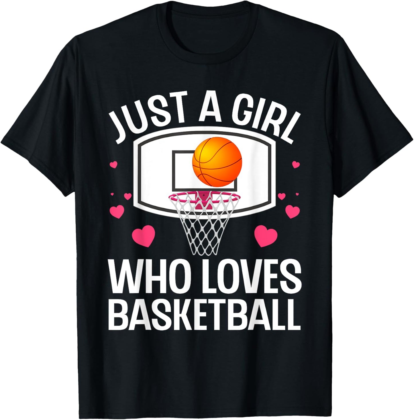Funny Basketball Art For Girl Women College Basketball Lover T-Shirt - T-Shirt | Black