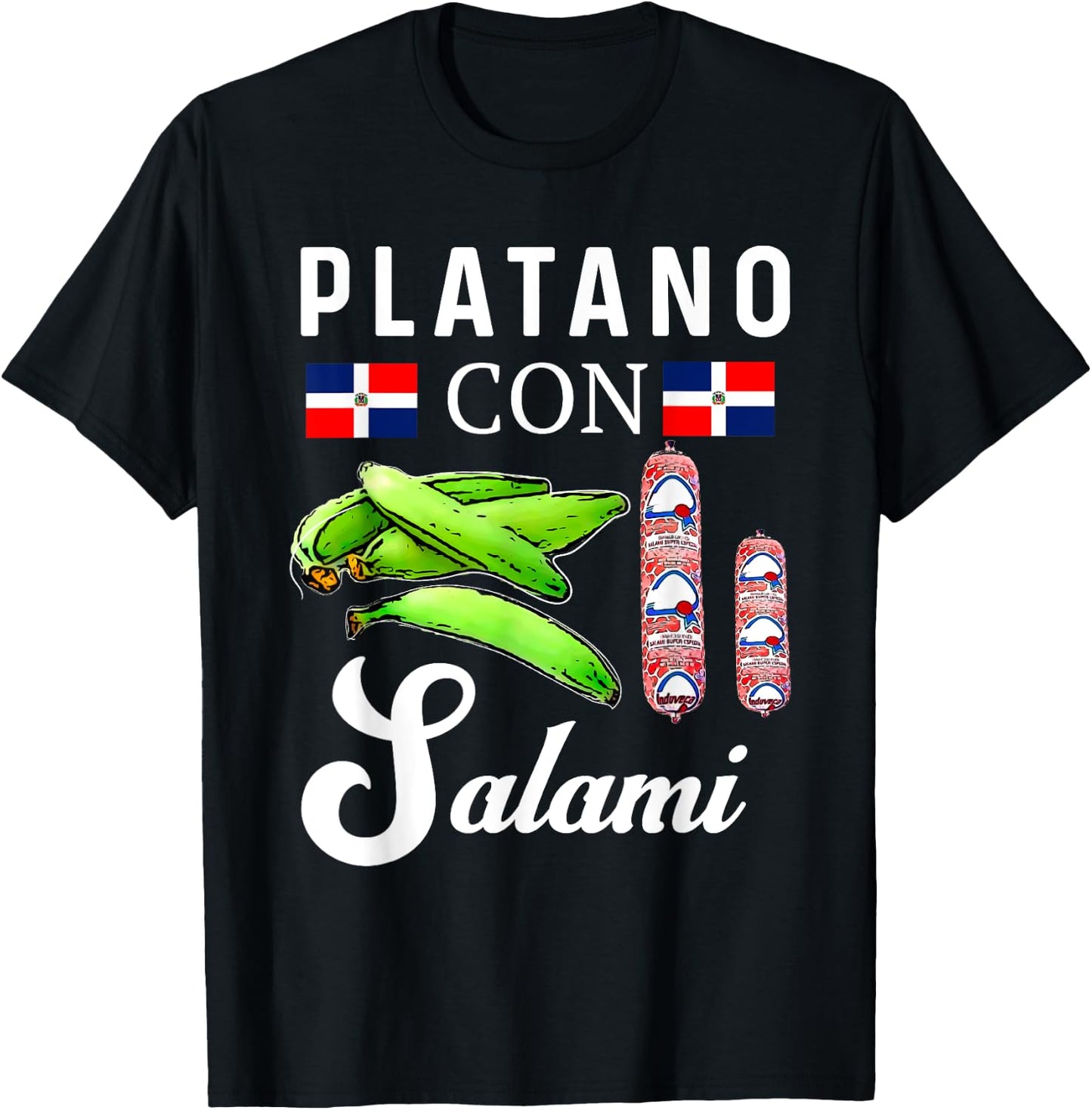 Dominicana Flag RD Dominican Republic Food Mangu Plantain T-Shirt - T-Shirt | Black