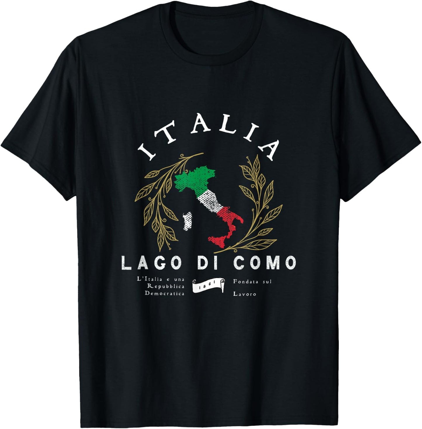 Lago Di Como Italy Vacation Souvenir T-Shirt - T-Shirt | Black