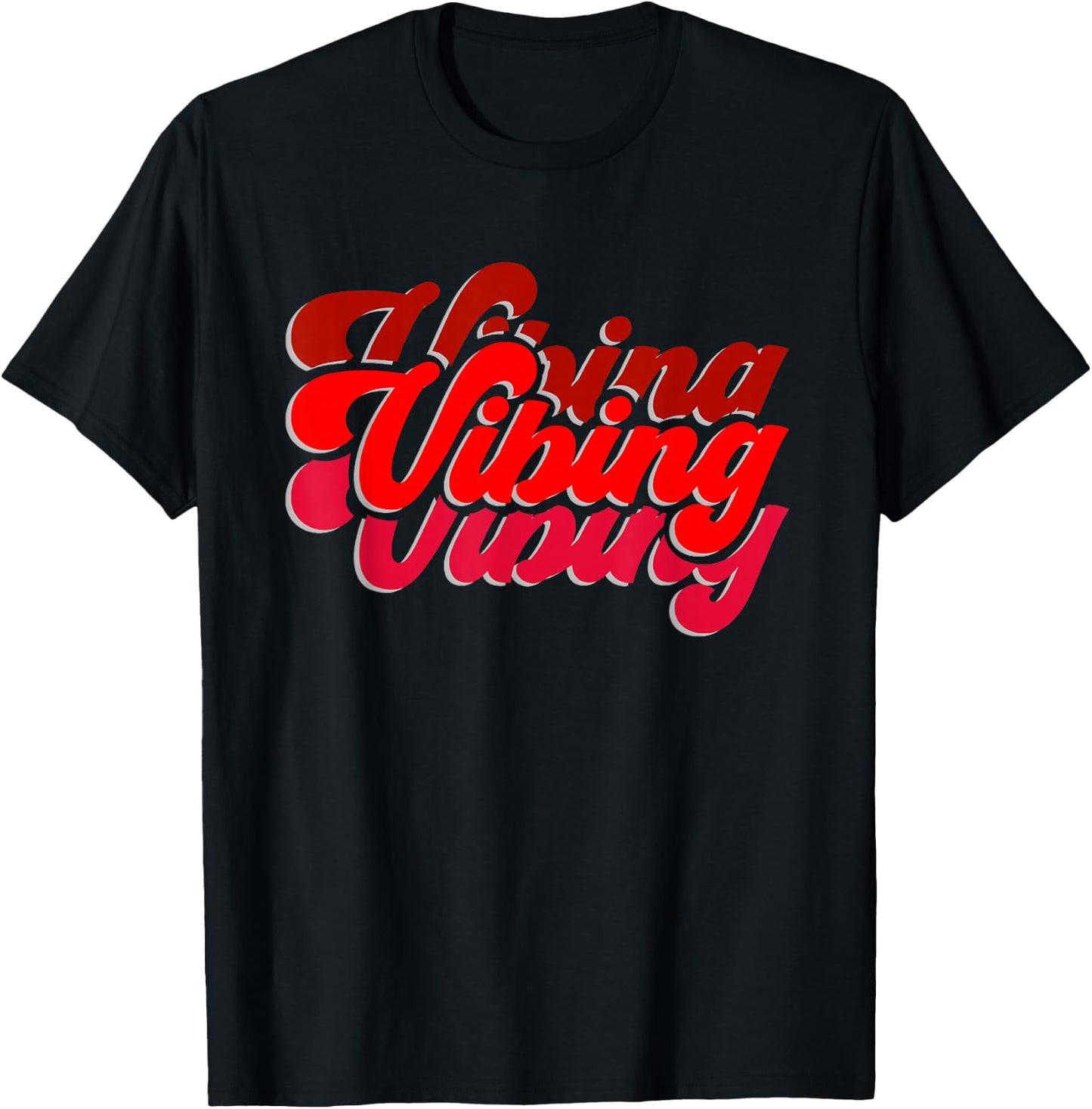 Red Vibing Red Color Graphic T-Shirt - T-Shirt | Black