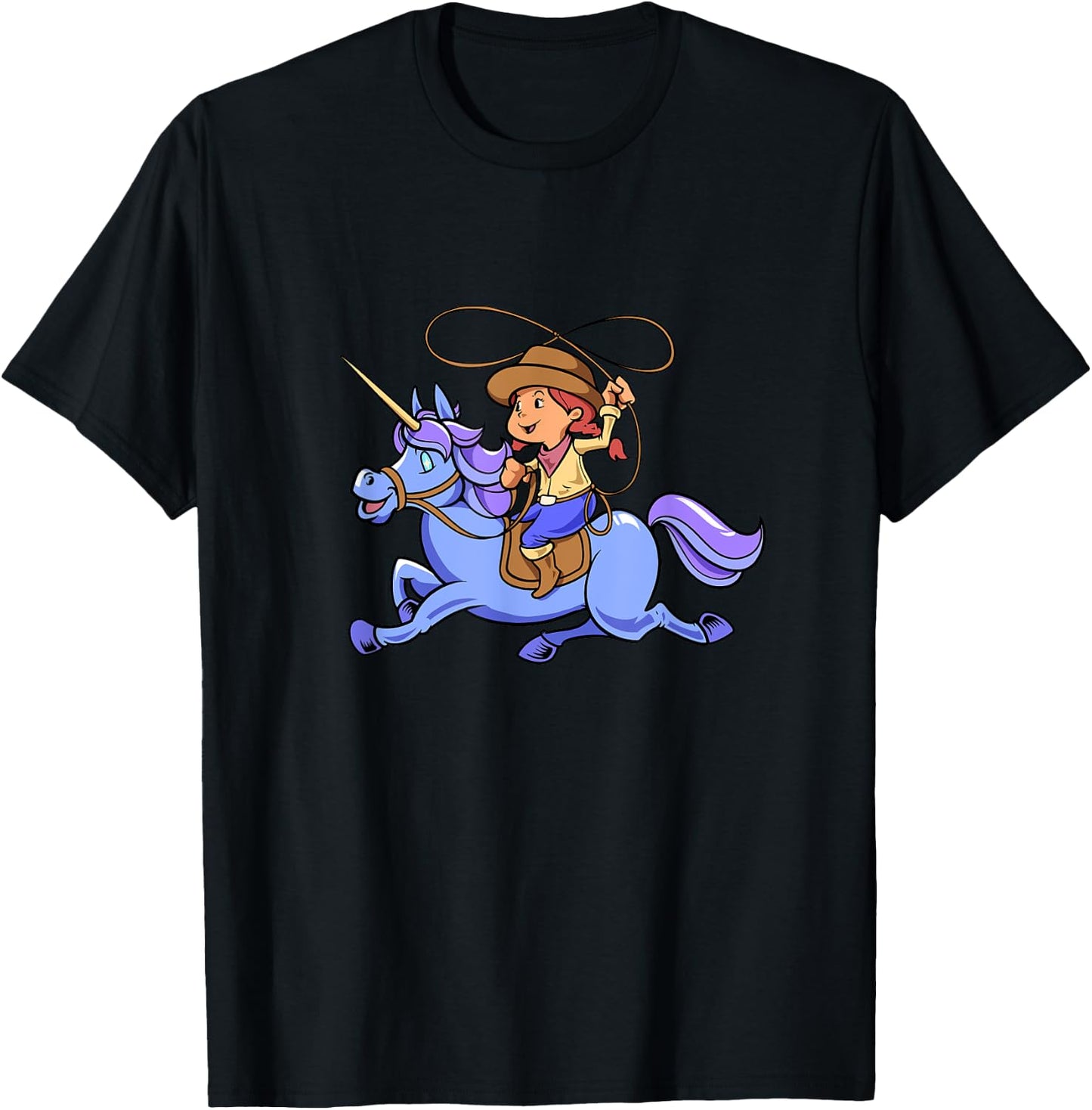 Cowgirl on unicorn T-Shirt - T-Shirt | Black