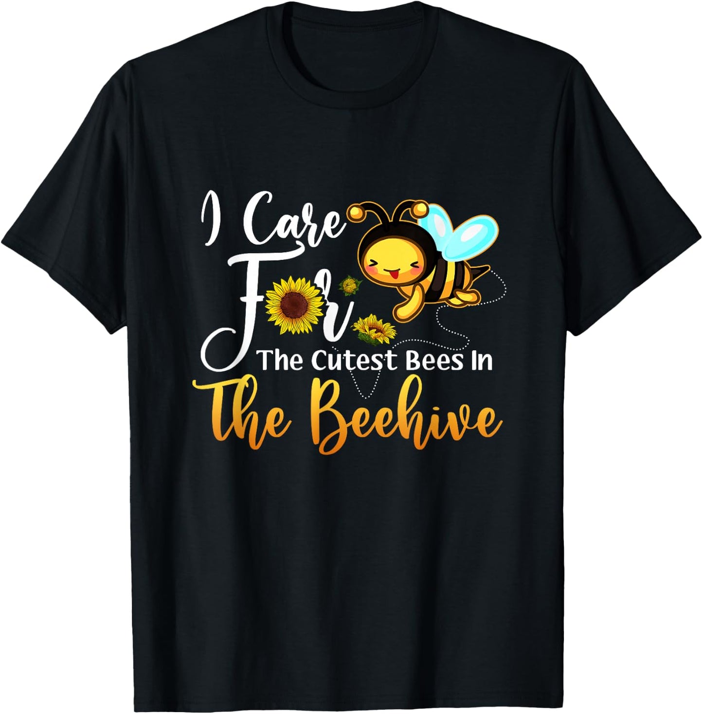 I Care For The Cutest Bees In Beehive School Nurse First Day T-Shirt - T-Shirt | Black