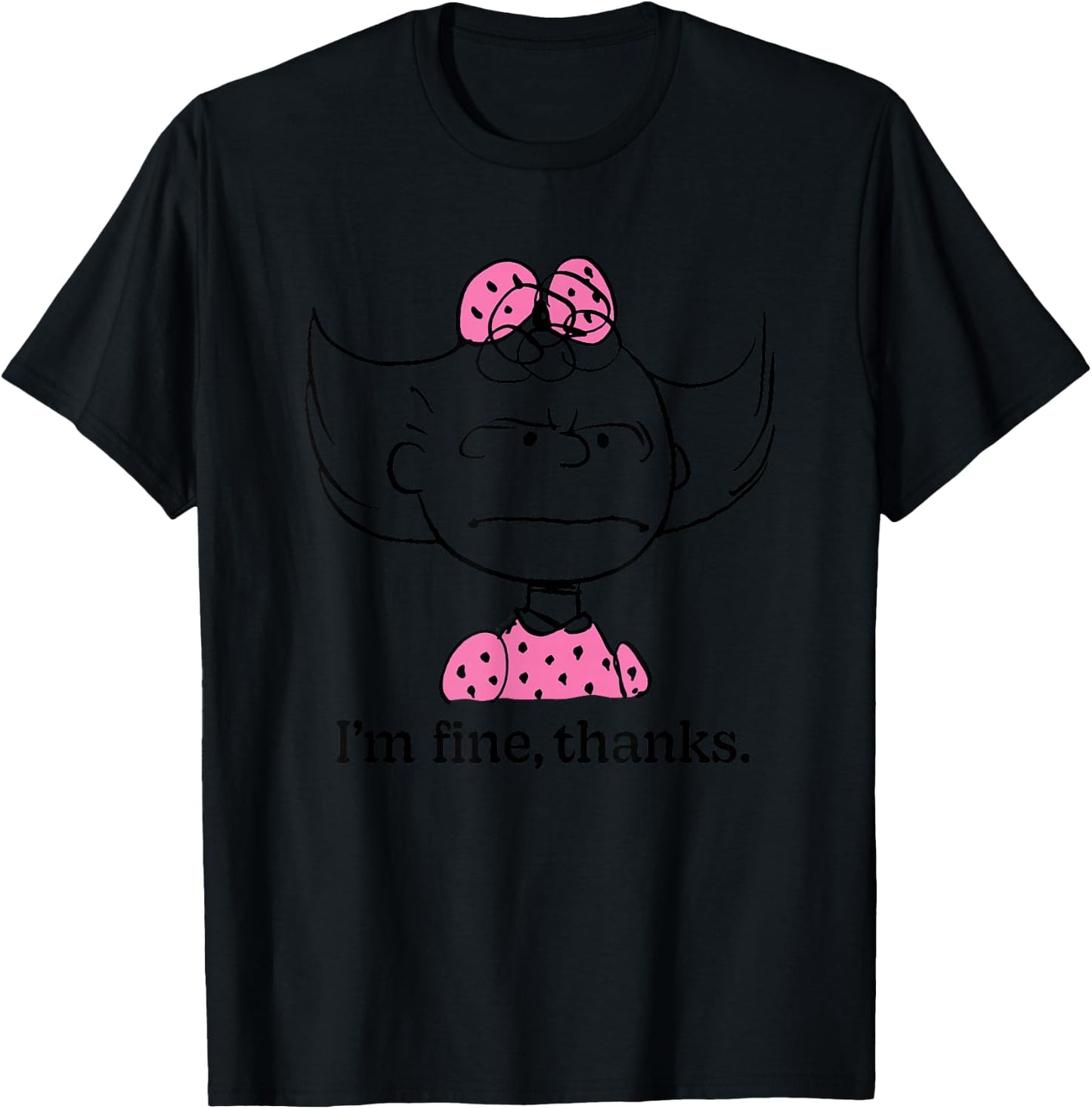 Peanuts - Sally Fine Thank You T-Shirt - T-Shirt | Black