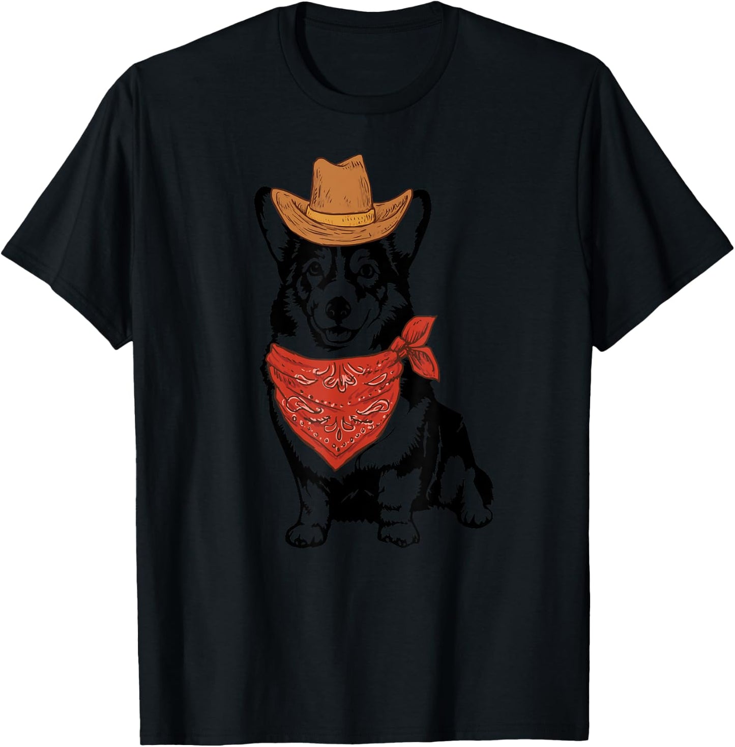 Cowboy corgi T-Shirt - T-Shirt | Black