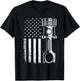 Vintage Mechanic Shirt Men American Flag Piston Mechanic T-Shirt - T-Shirt | Black