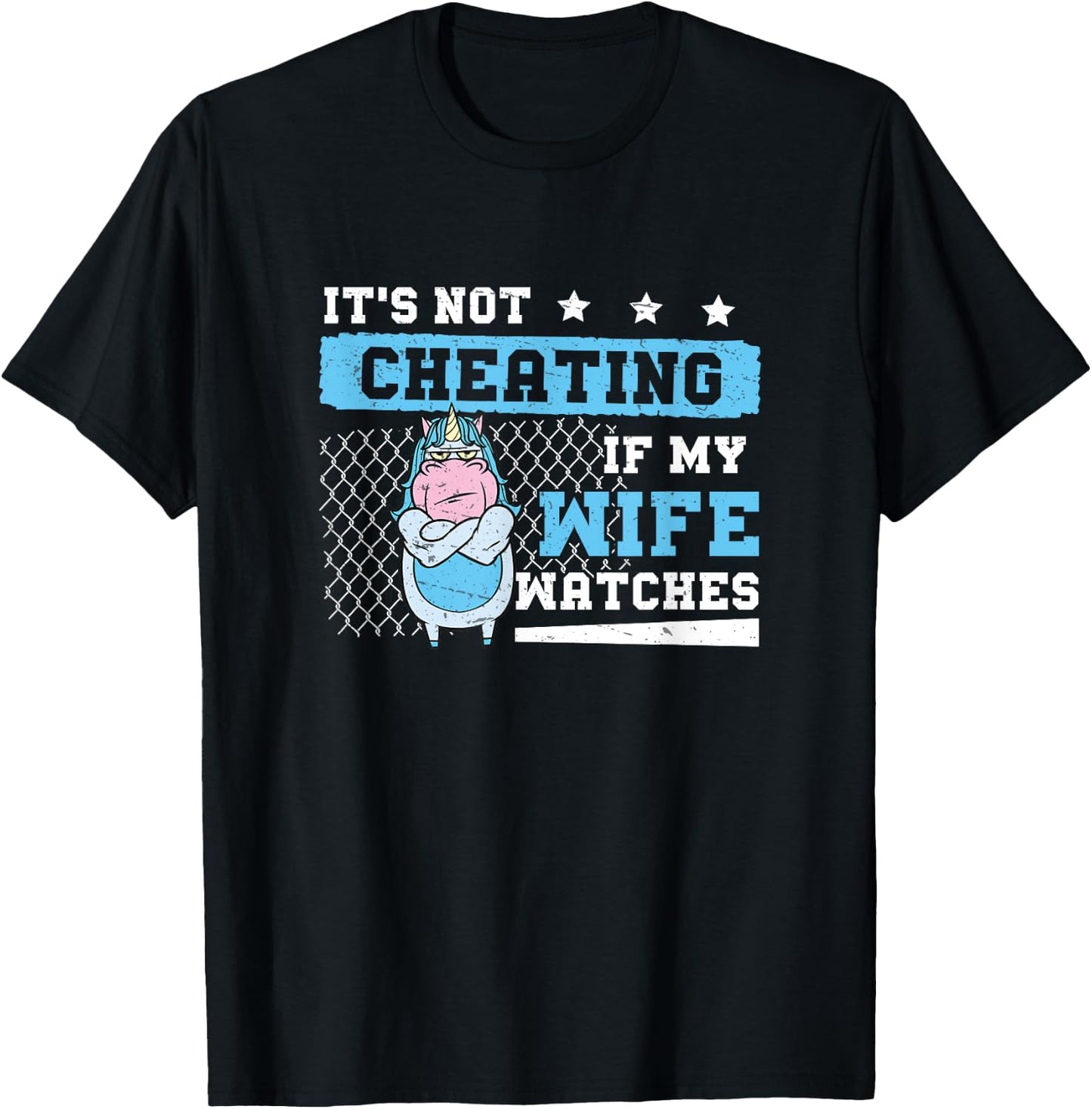 It's Not Cheating If My Wife Watches Funny Polyamory Couple T-Shirt - T-Shirt | Black