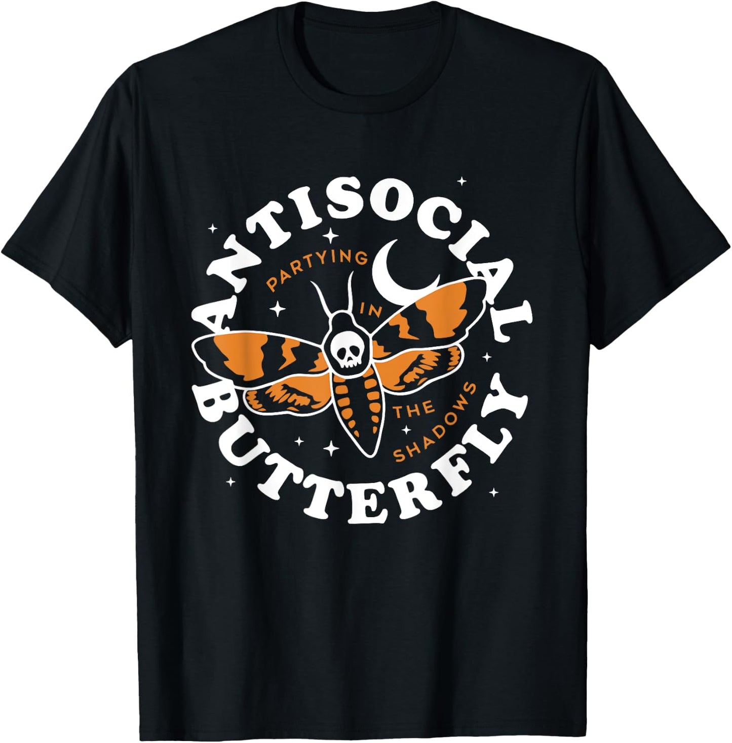Antisocial Butterfly Partying In The Shadows Apparel T-Shirt - T-Shirt | Black