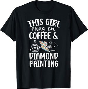 Coffee And Diamond Painting Diamond Painter T-Shirt - T-Shirt | Black