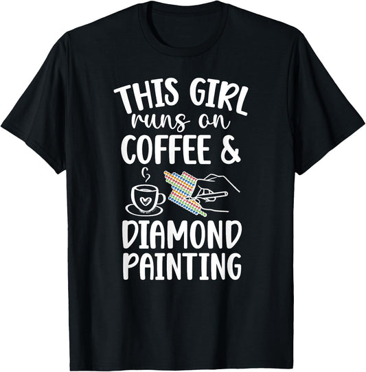 Coffee And Diamond Painting Diamond Painter T-Shirt - T-Shirt | Black