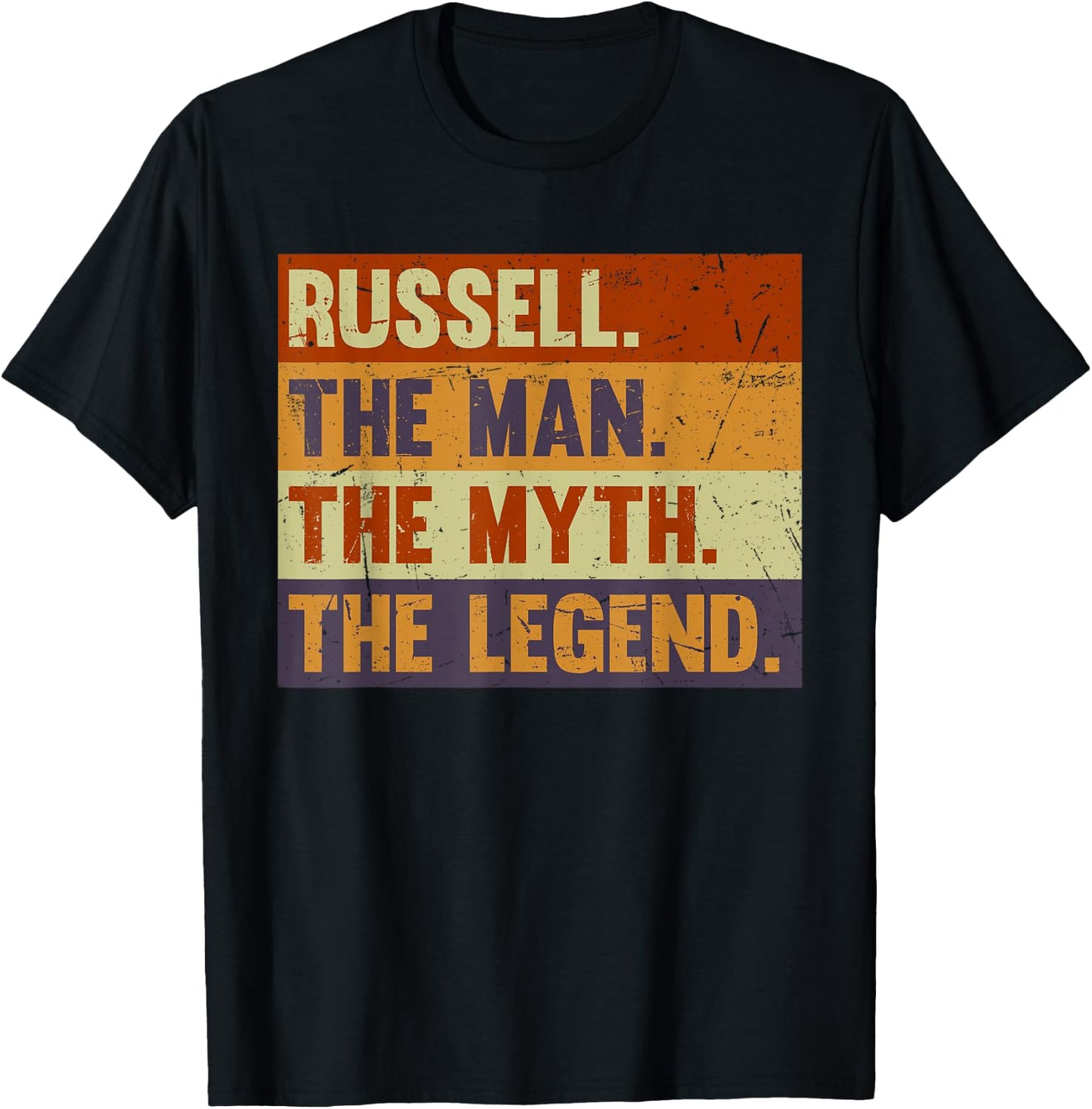 Russell The Man The Myth The Legend Vintage Gift Russell T-Shirt - T-Shirt | Black