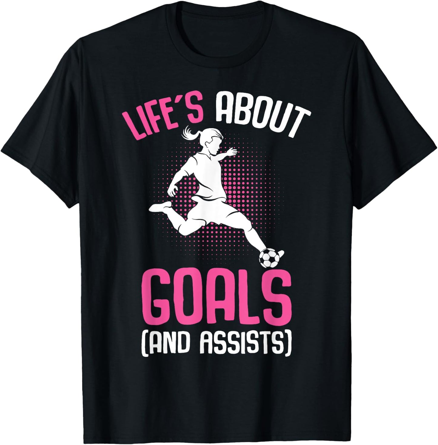 Life´s About Goals Soccer Girl Youth Players T-Shirt - T-Shirt | Black