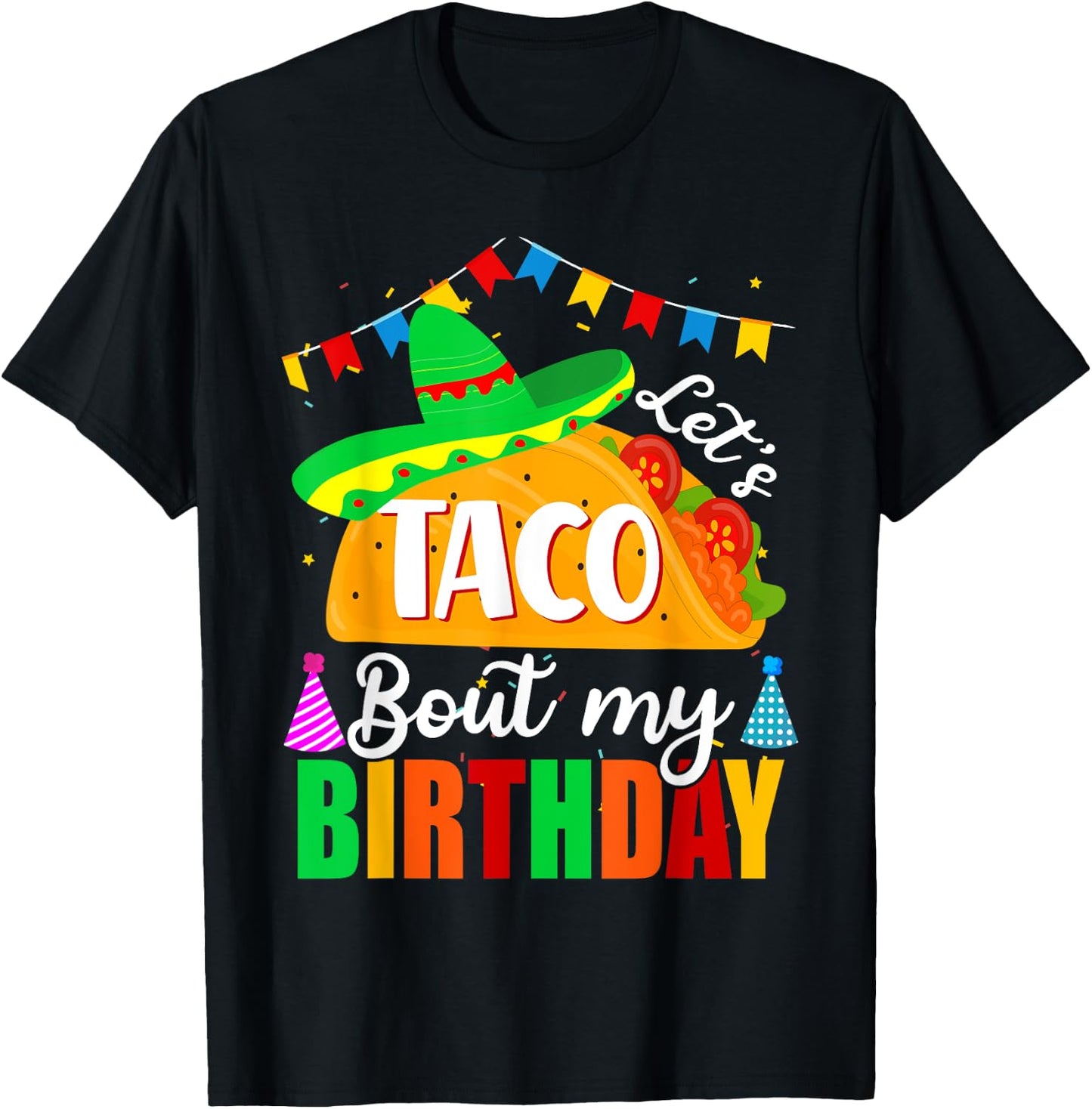 Let's Taco 'bout My Birthday Cinco De Mayo Tacos Boys Kids T-Shirt - T-Shirt | Black