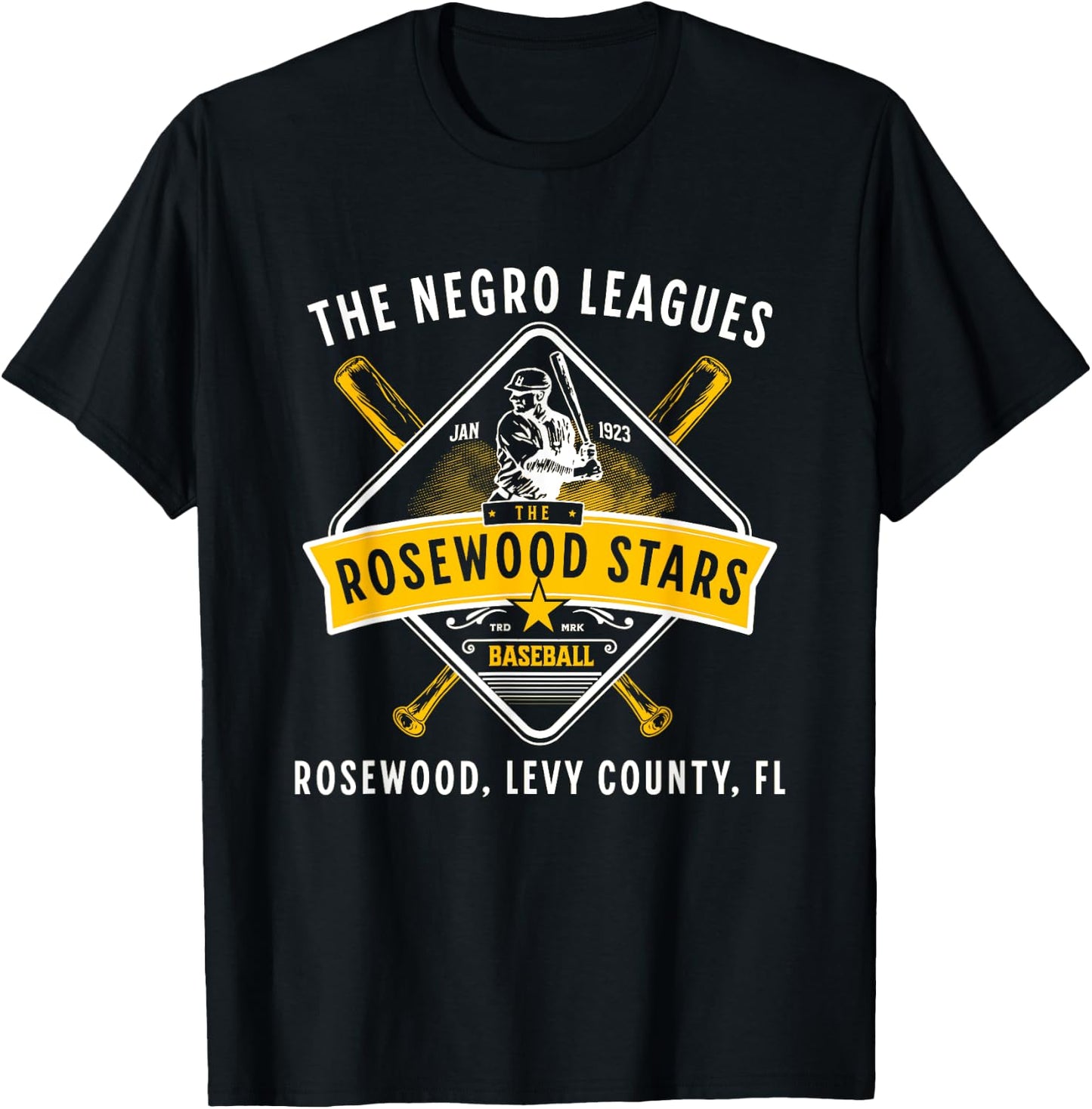 1923 Rosewood Stars Negro League Historical Legacy T-Shirt - T-Shirt | Black