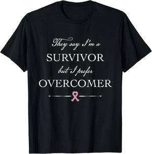 Breast Cancer Survivor - I Prefer Overcomer T-Shirt - T-Shirt | Black