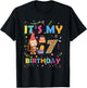 It's My 7th Birthday Monkey 7 Year Old Boys Girls Kids T-Shirt - T-Shirt | Black