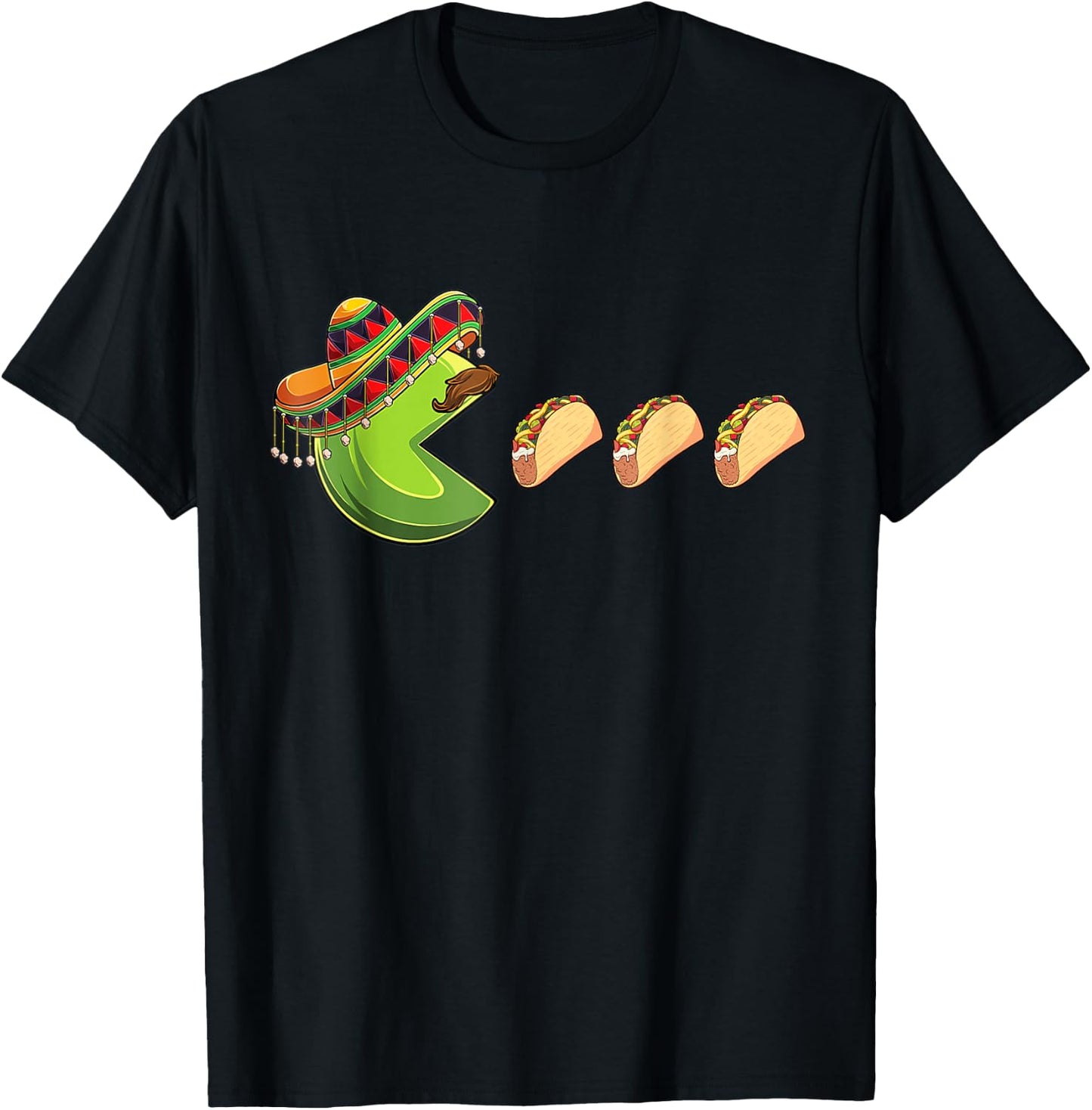Funny Eating Tacos Cinco De Mayo Boys Kids Woman Men Mexican T-Shirt - T-Shirt | Black