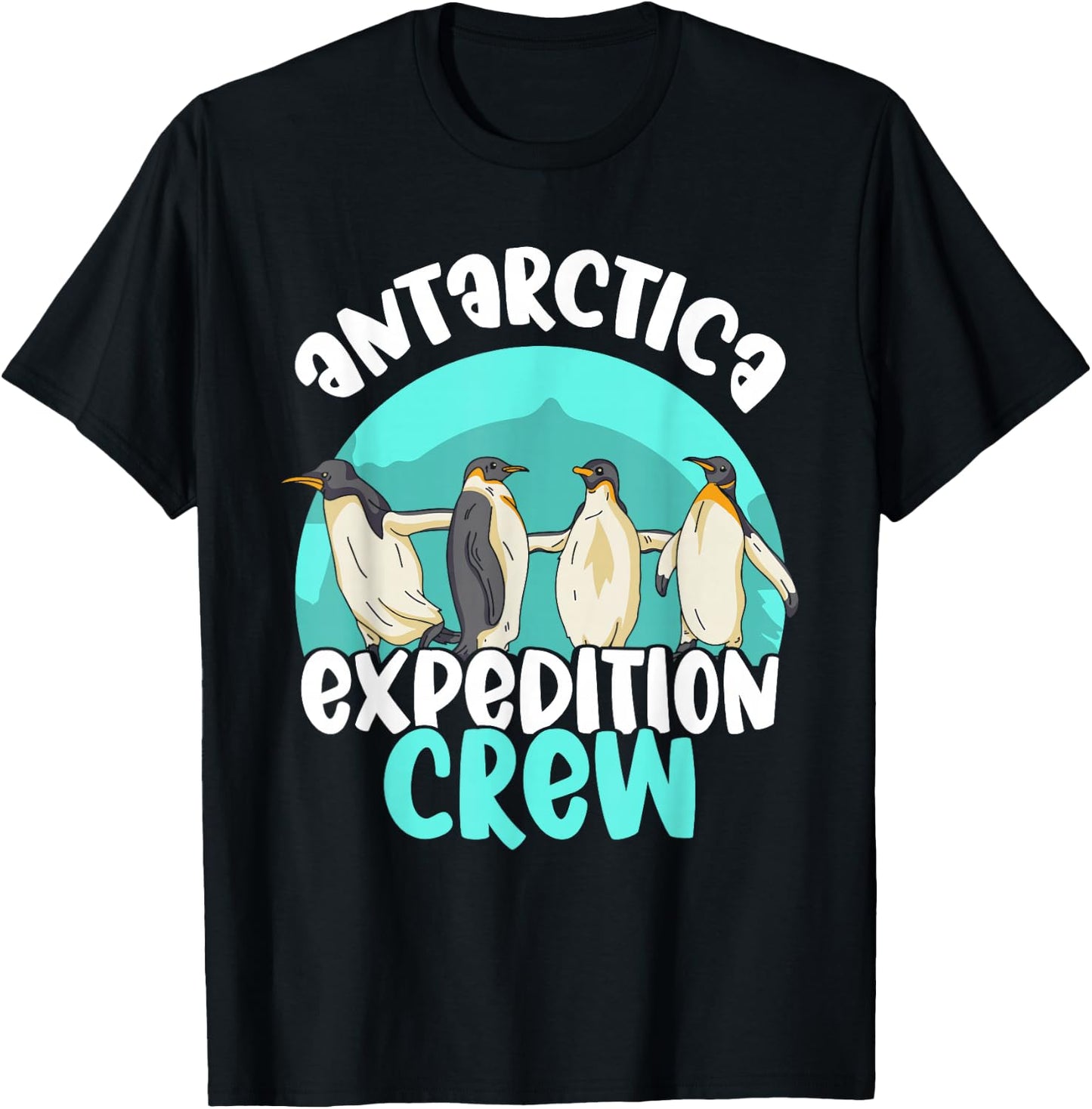 Lover Antarctica Map Cold South Antarctica Expedition Crew Penguin Retro Vintage Continent T-Shirt - T-Shirt | Black