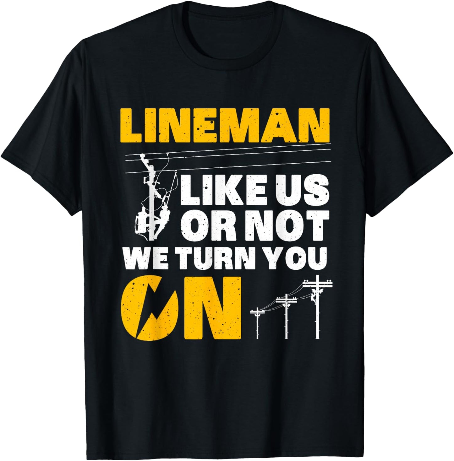 Funny Lineman Art Dad Electronics Humor Electrician T-Shirt - T-Shirt | Black