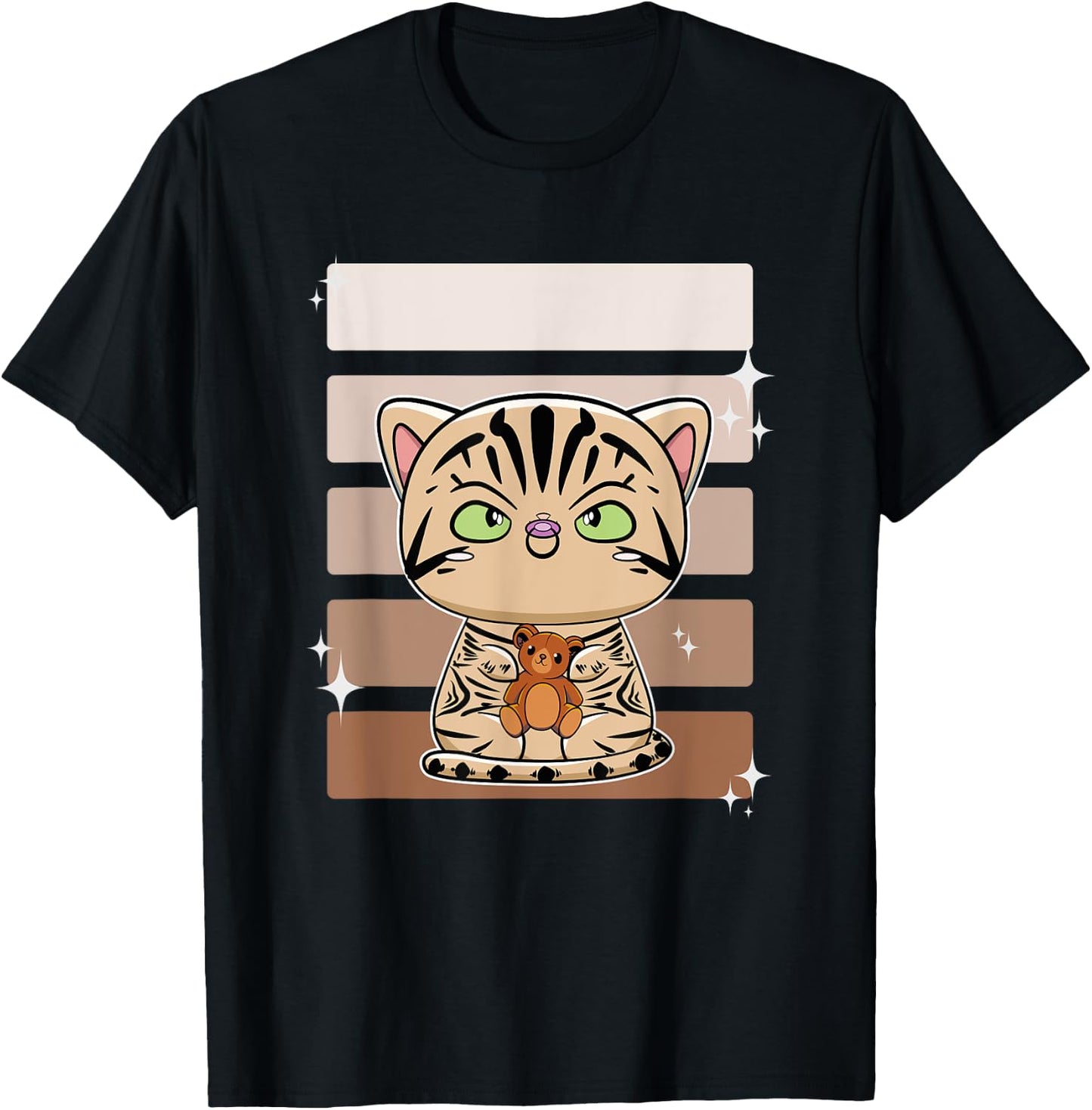American Shorthair Anime Bear Toy T-Shirt - T-Shirt | Black