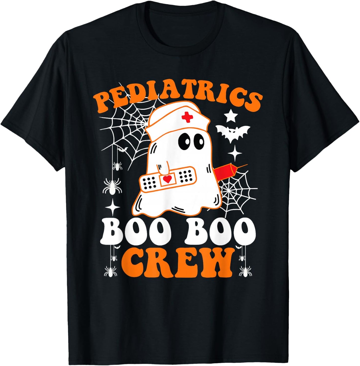 Pediatrics Boo Boo Crew Shirt Funny Nurse Ghost Halloween T-Shirt - T-Shirt | Black