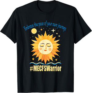 Chronic Fatigue Syndrome ME/CFS Awareness Tired Sun T-Shirt - T-Shirt | Black