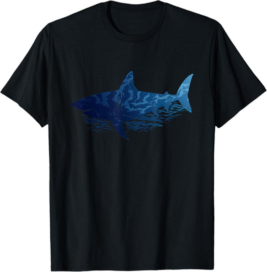 Shark Water Graphic T-Shirt - T-Shirt | Black