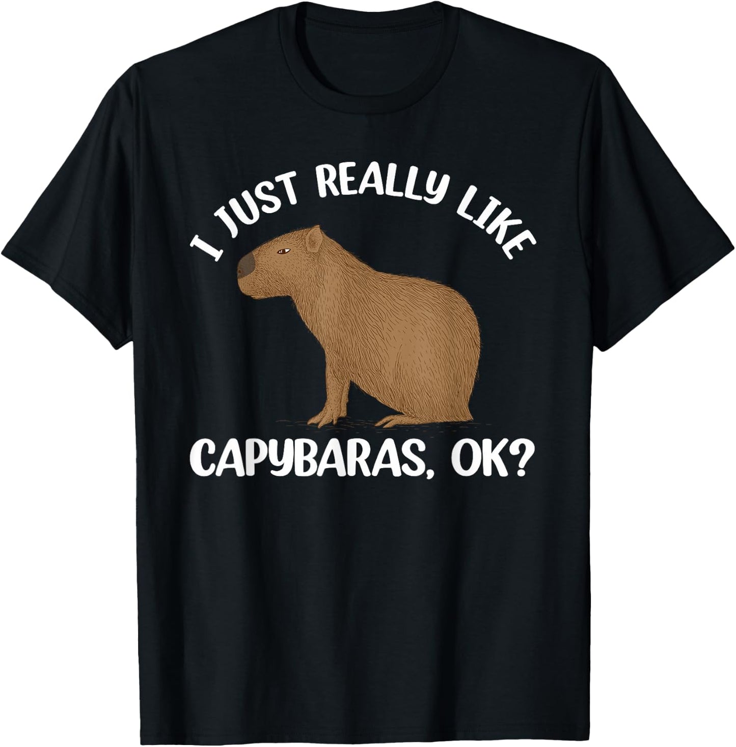 Funny Capybara Art Women Kids Rodent Capybara Lover T-Shirt - T-Shirt | Black
