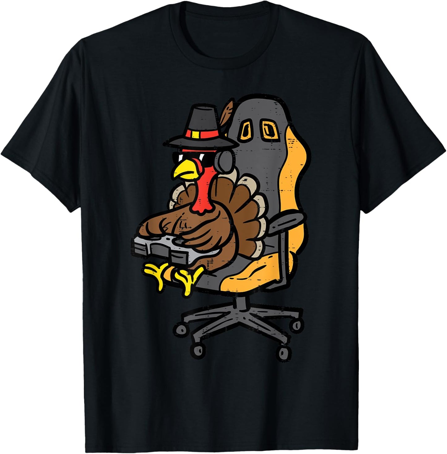 Thanksgiving Turkey Gaming Gamer Men Boys Kids Teen Youth T-Shirt - T-Shirt | Black