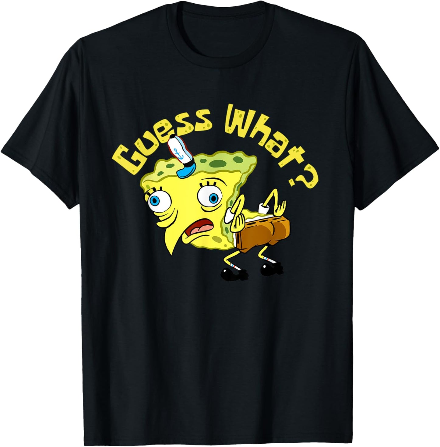 Spongebob Mocking Meme Guess What Chicken Butt Spongebob T-Shirt - T-Shirt | Black