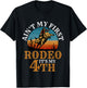 Ain't My First Rodeo Bull Riding 4th Birthday For Kids Funny T-Shirt - T-Shirt | Black