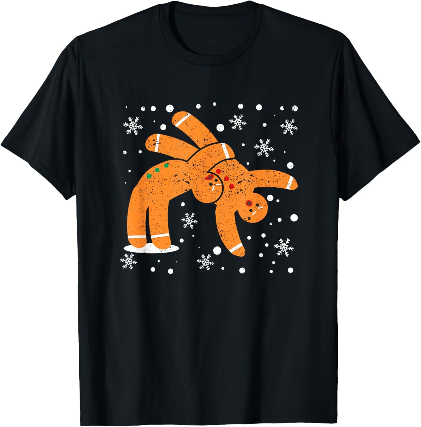 Gingerbread Man Cookies Christmas Funny Fighting Wrestling T-Shirt - T-Shirt | Black