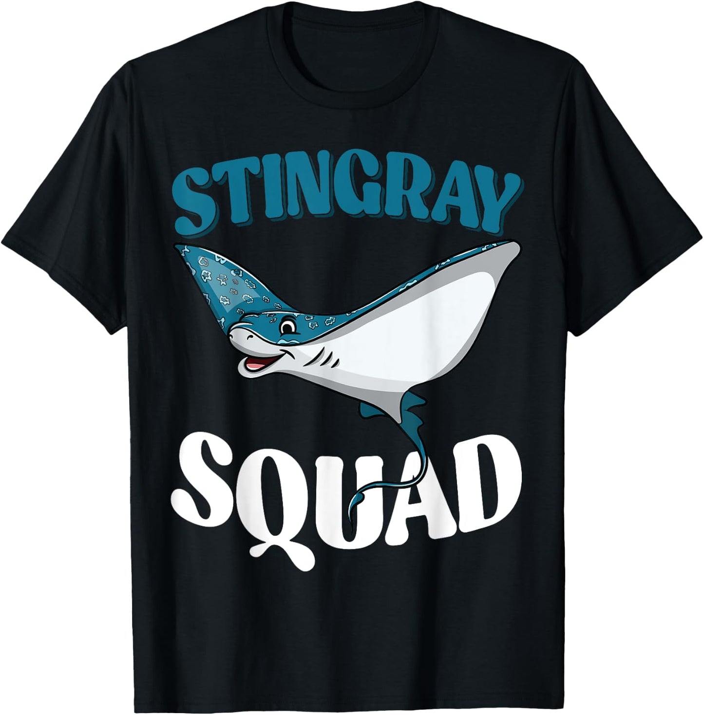 Stingray Squad Sea Ocean Nature Funny Animal Underwater T-Shirt - T-Shirt | Black