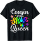 Cousin Of The Slime Queen B-day Family Crown Birthday Girl T-Shirt - T-Shirt | Black