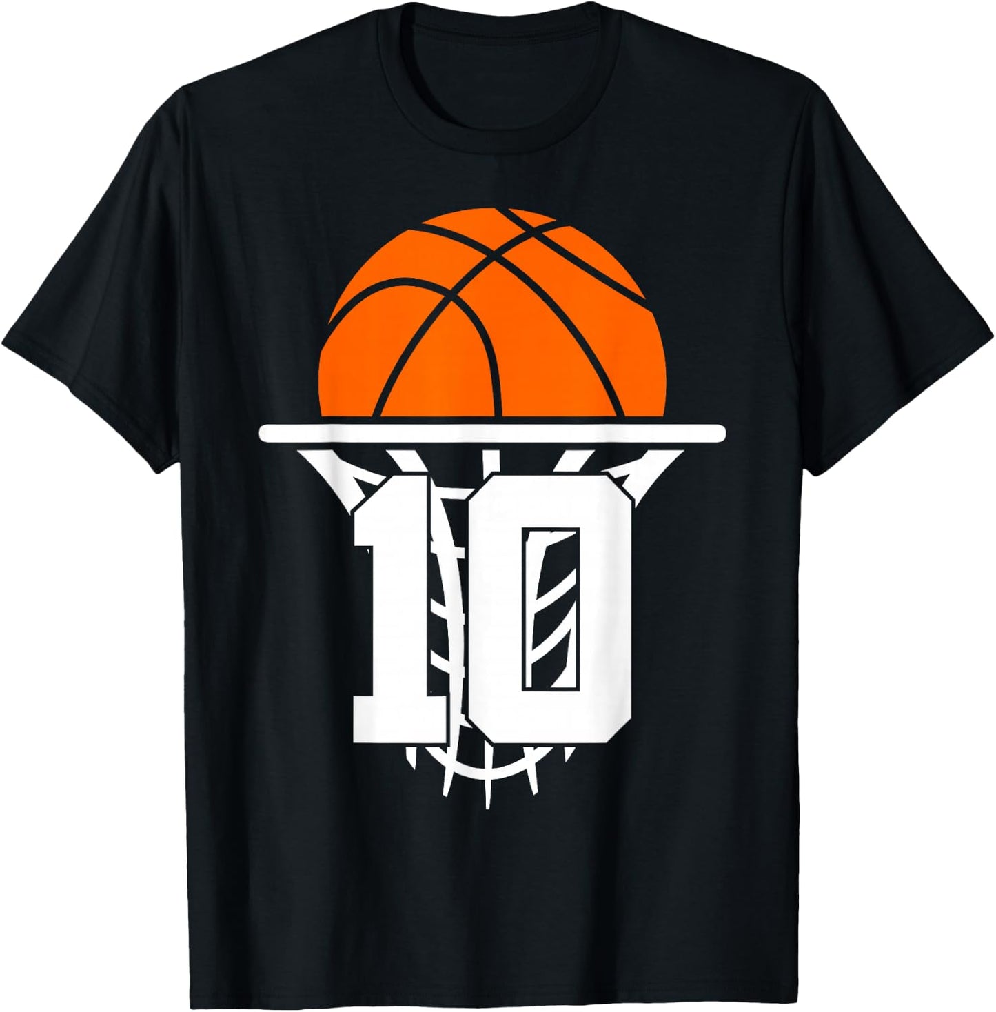 10 Years Basketball 10th Birthday T-Shirt - T-Shirt | Black
