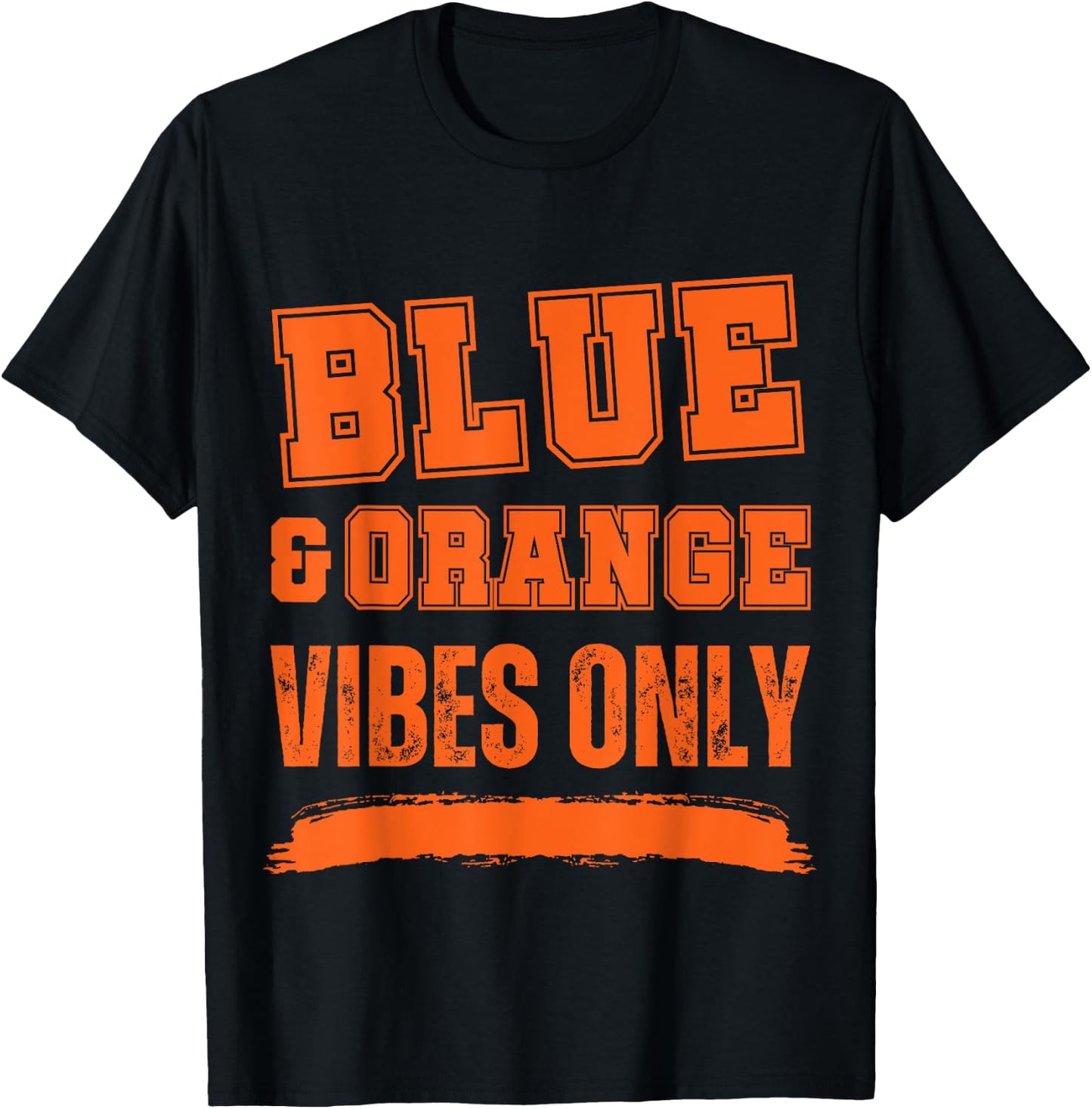 Blue and Orange Game Day T-Shirt - T-Shirt | Black