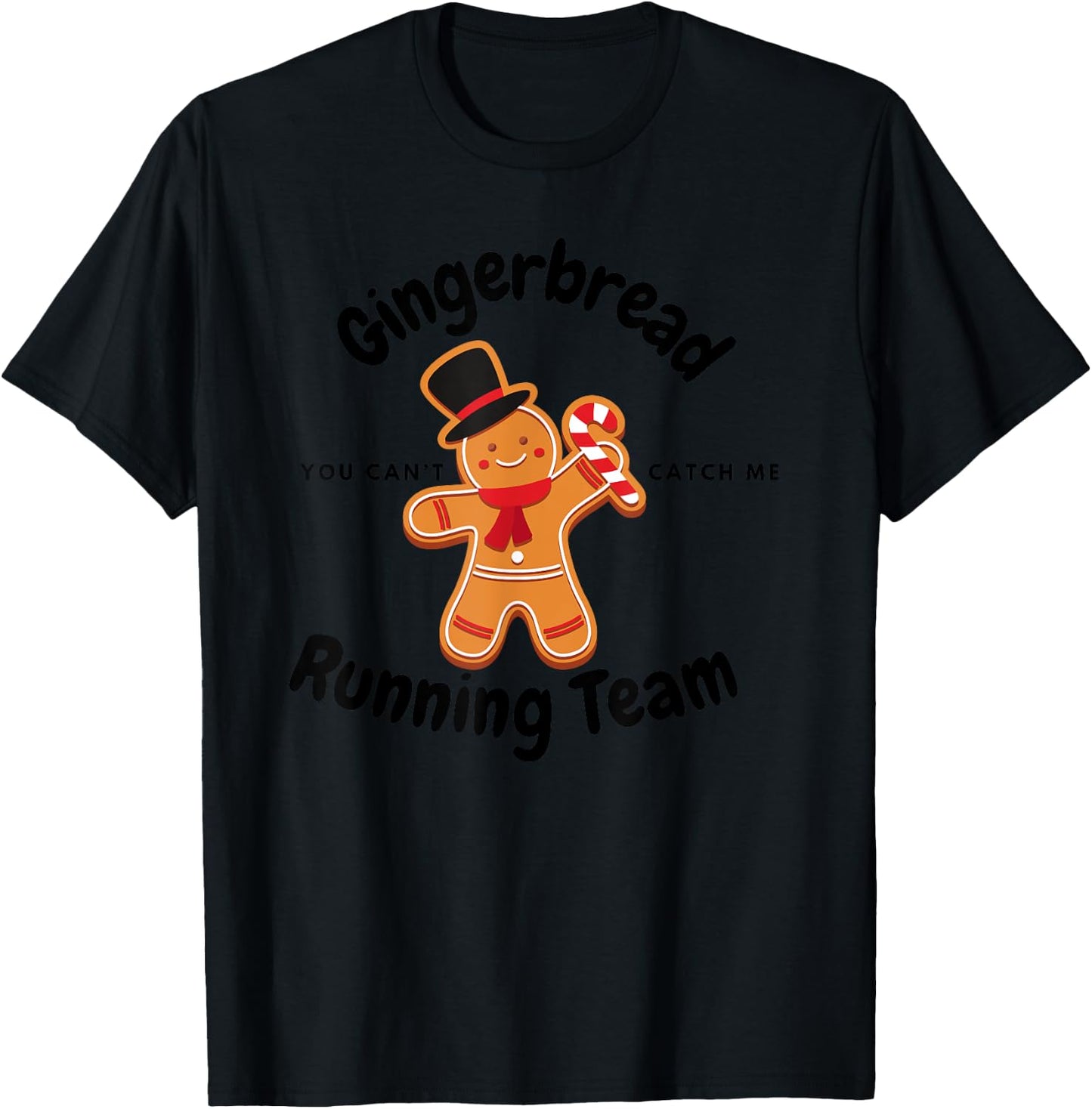 Gingerbread Running Team funny Gingerbread Christmas T-Shirt - T-Shirt | Black