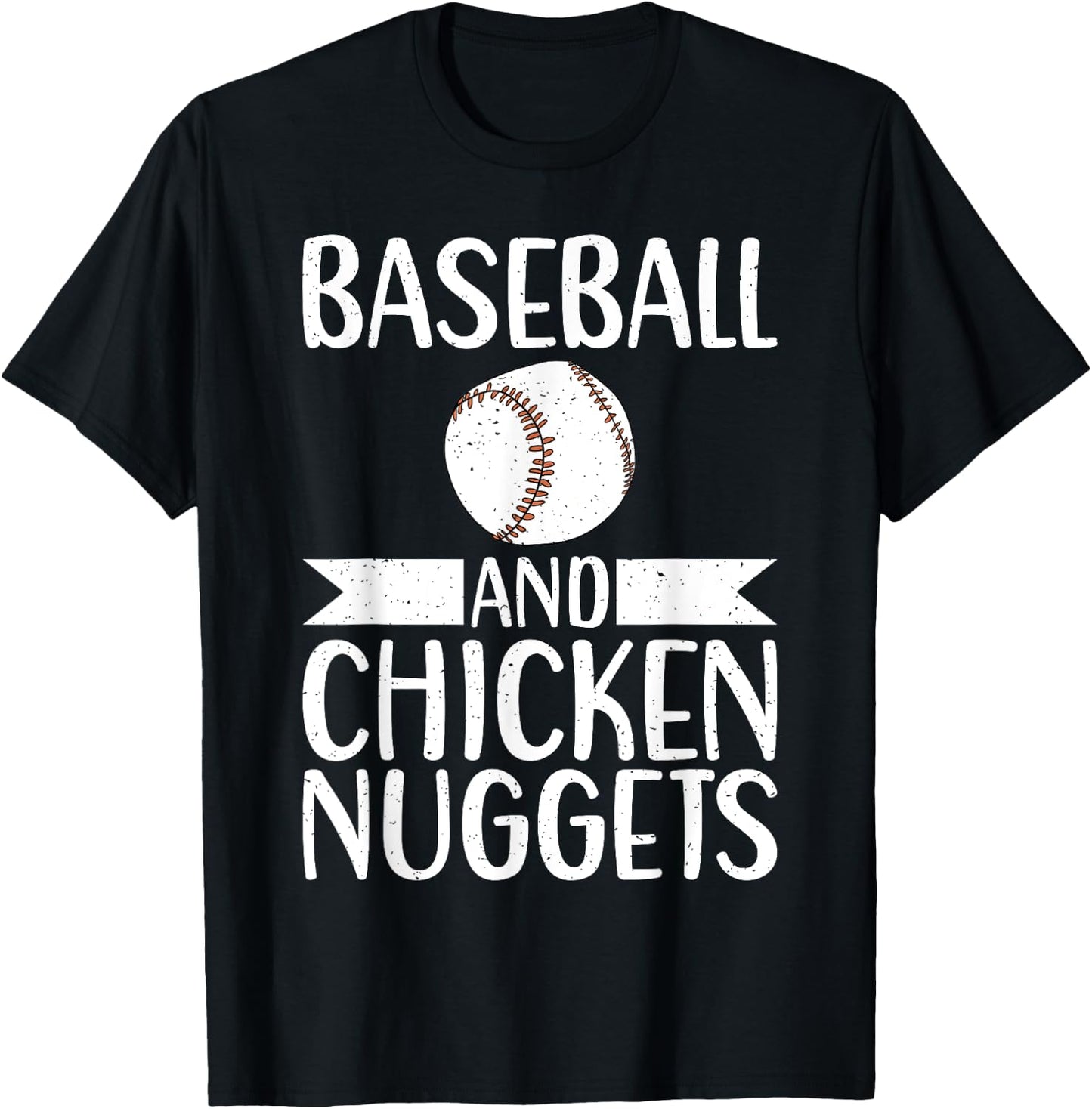 Baseball and Chicken Nuggets T-Shirt - T-Shirt | Black