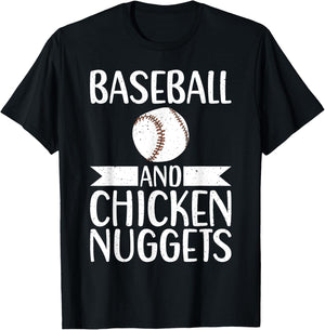 Baseball and Chicken Nuggets T-Shirt - T-Shirt | Black
