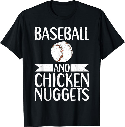 Baseball and Chicken Nuggets T-Shirt - T-Shirt | Black