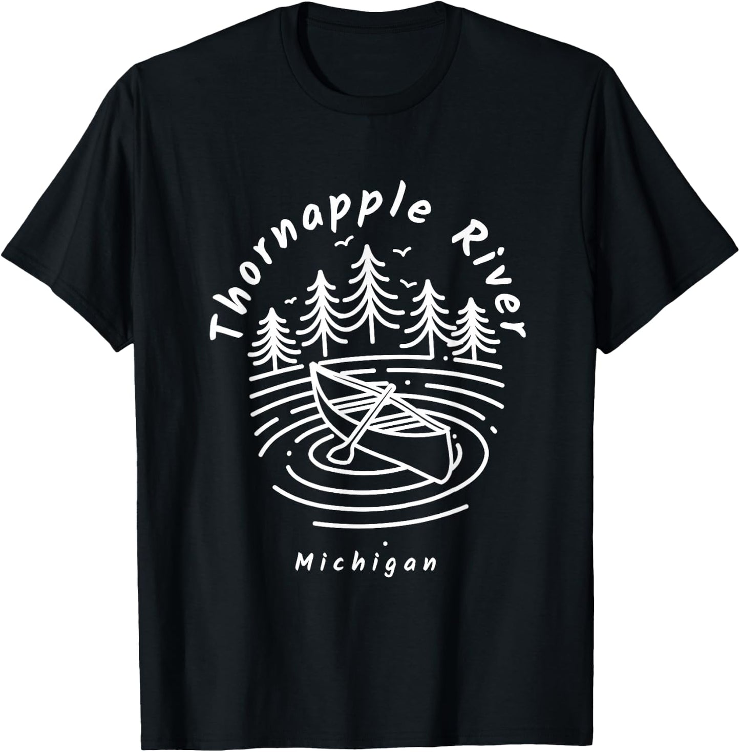 Thornapple River Michigan T-Shirt - T-Shirt | Black