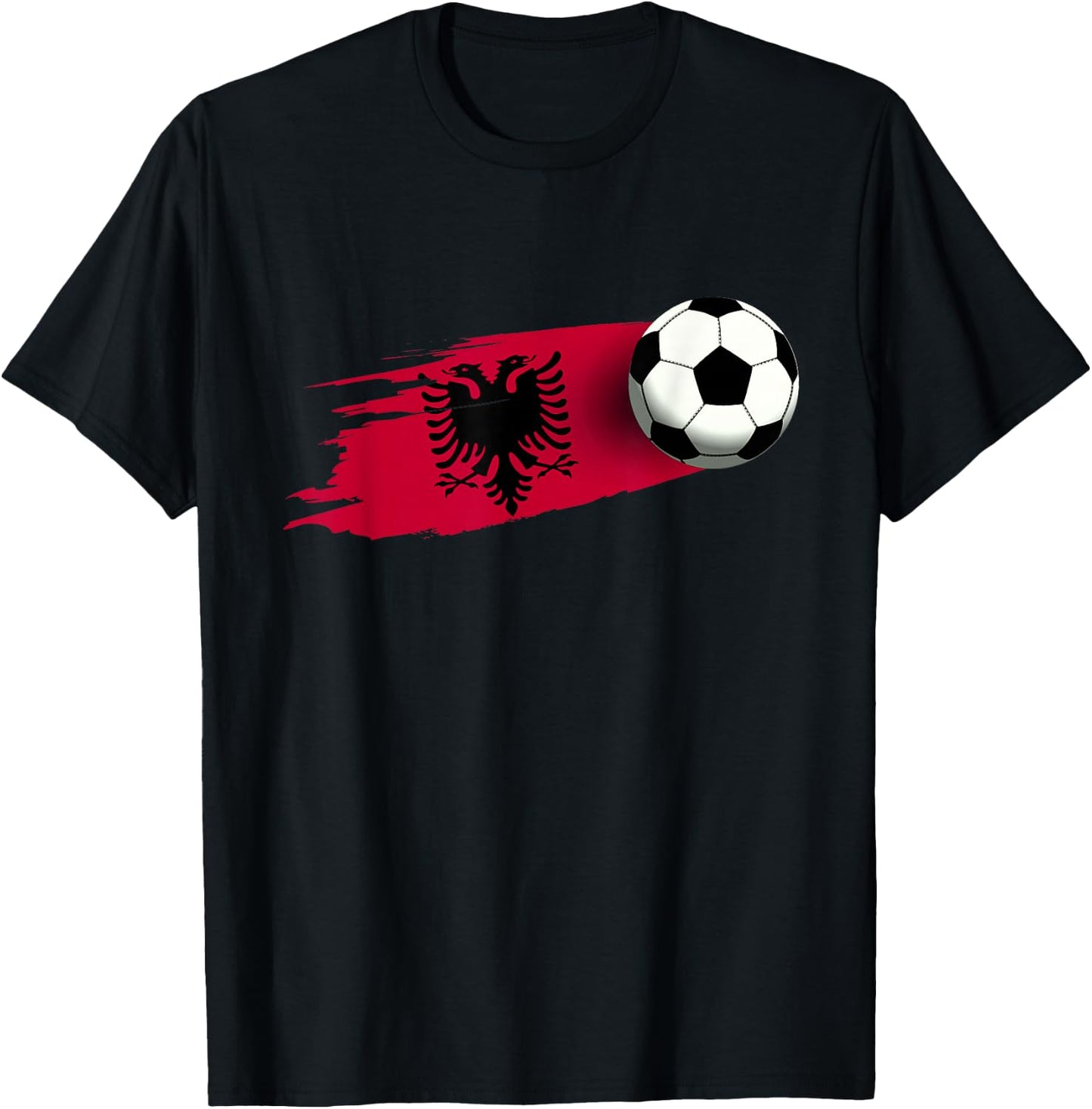 Albania Flag Jersey Albanian Soccer Team Albanian T-Shirt - T-Shirt | Black