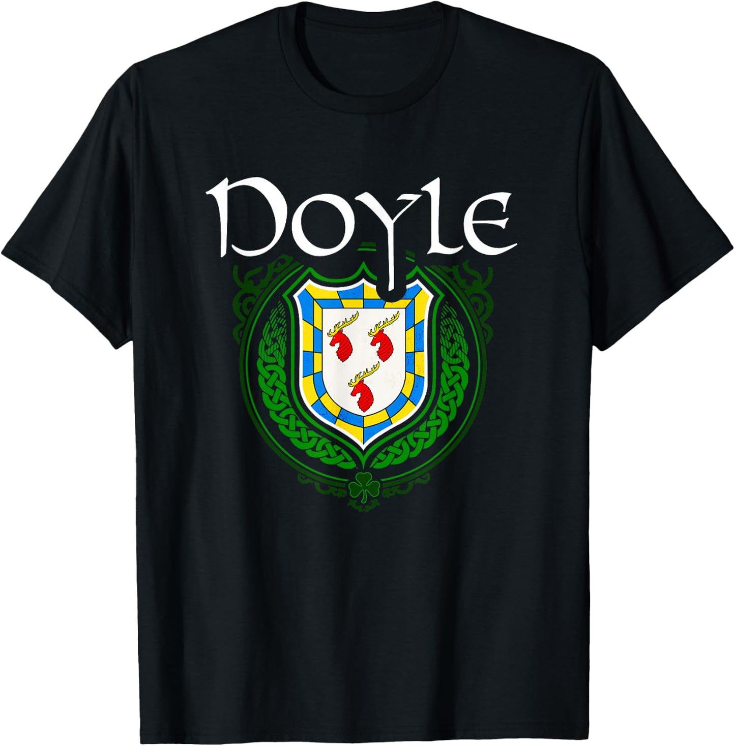 Doyle Surname Irish Clan Tartan Badge Ireland T-Shirt - T-Shirt | Black