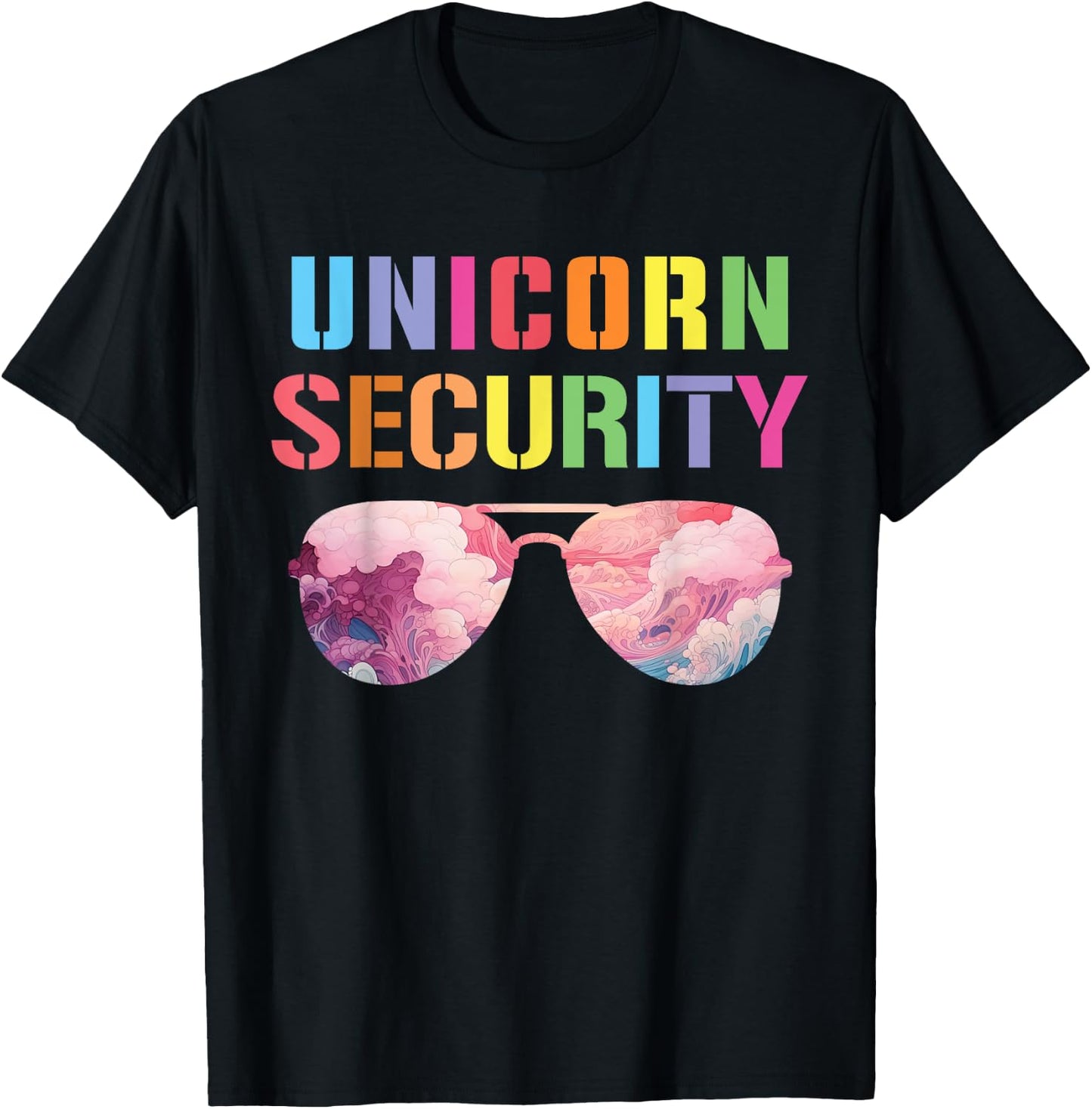 Halloween Dad Mom Daughter Adult Costume, Unicorn Security T-Shirt - T-Shirt | Black