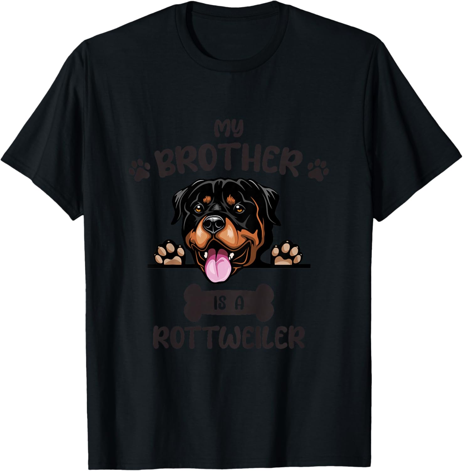 Kids My Brother Is A Rottweiler Cute Dog Breed T-Shirt - T-Shirt | Black