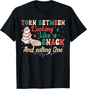 Torn Between Looking Like A Snack Or Eating One Christmas T-Shirt - T-Shirt | Black