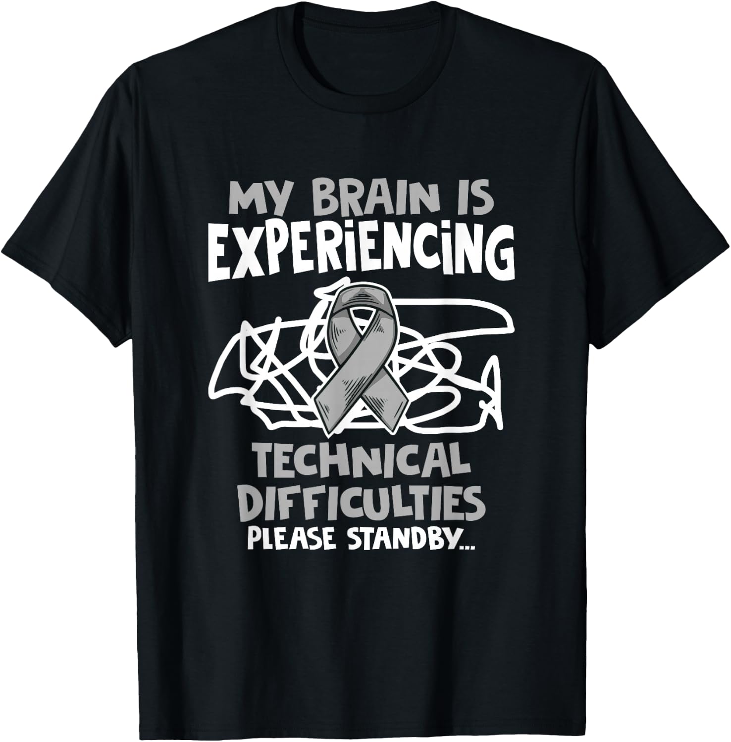 My Brain Technical PD Patients Parkinson's Disease Warrior T-Shirt - T-Shirt | Black