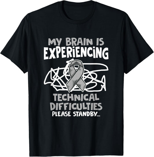 My Brain Technical PD Patients Parkinson's Disease Warrior T-Shirt - T-Shirt | Black