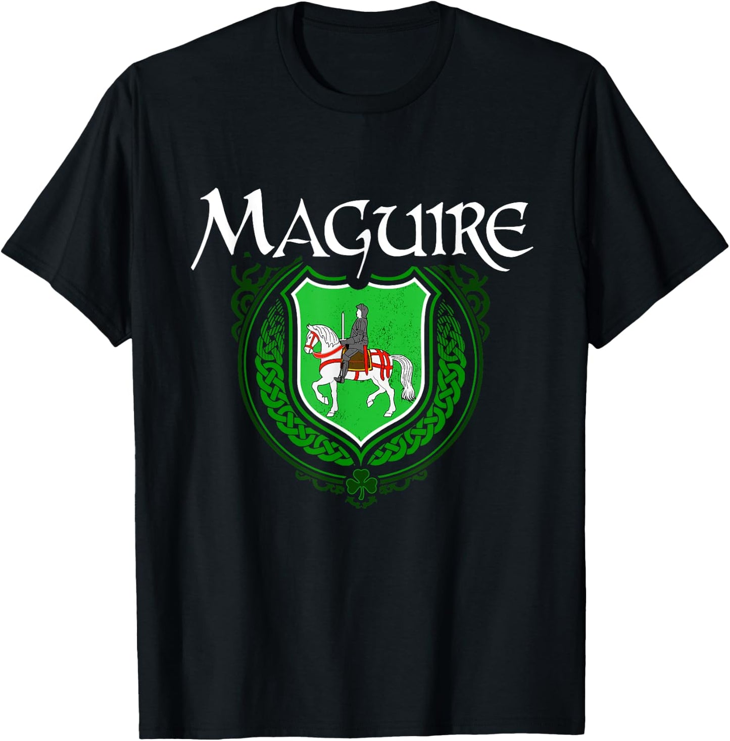 Maguire Surname Irish Clan Tartan Badge Ireland T-Shirt - T-Shirt | Black
