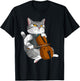 Cat Playing Cello Violin musical instrument T-Shirt - T-Shirt | Black